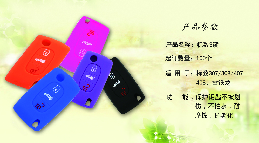 汽車鑰匙套標致3鍵