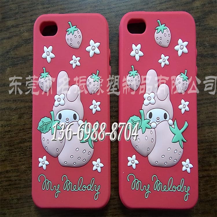 動物造型手機硅膠套 草莓兔手機硅膠殼 兔子手機硅膠套定制